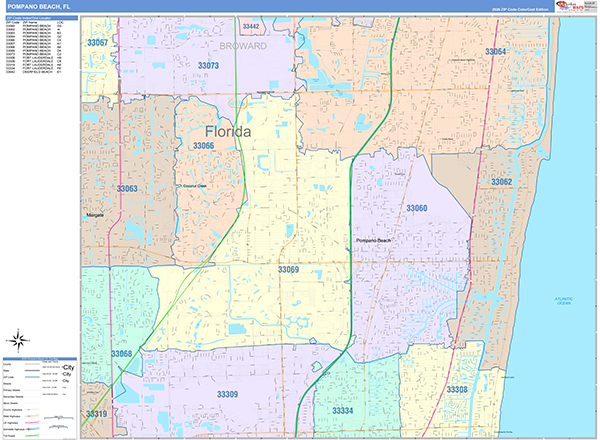Pompano Beach Wall Map